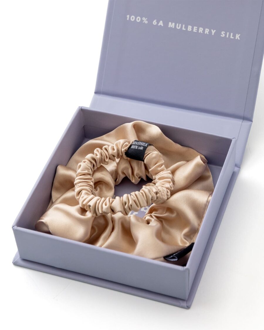 Gift set - Silk scrunchie and mini hair gum in a gift box