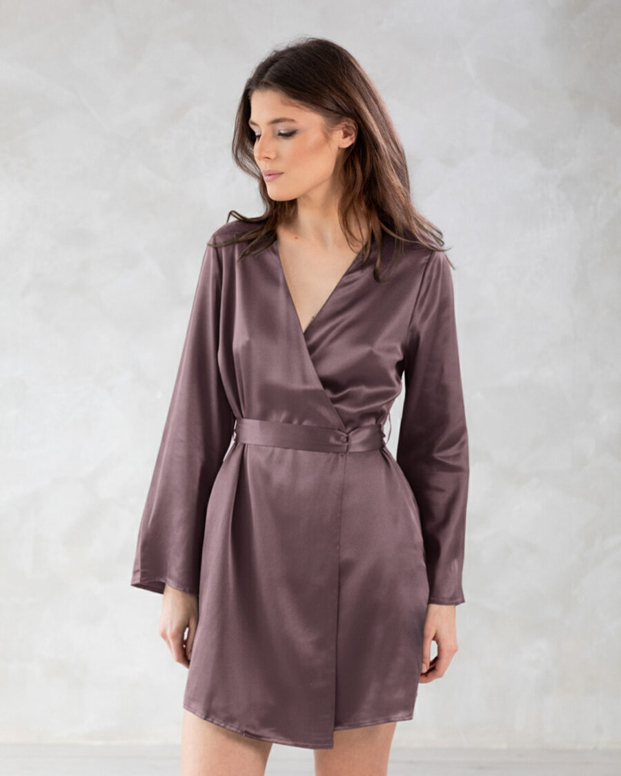 Siidist hommikumantel lilla