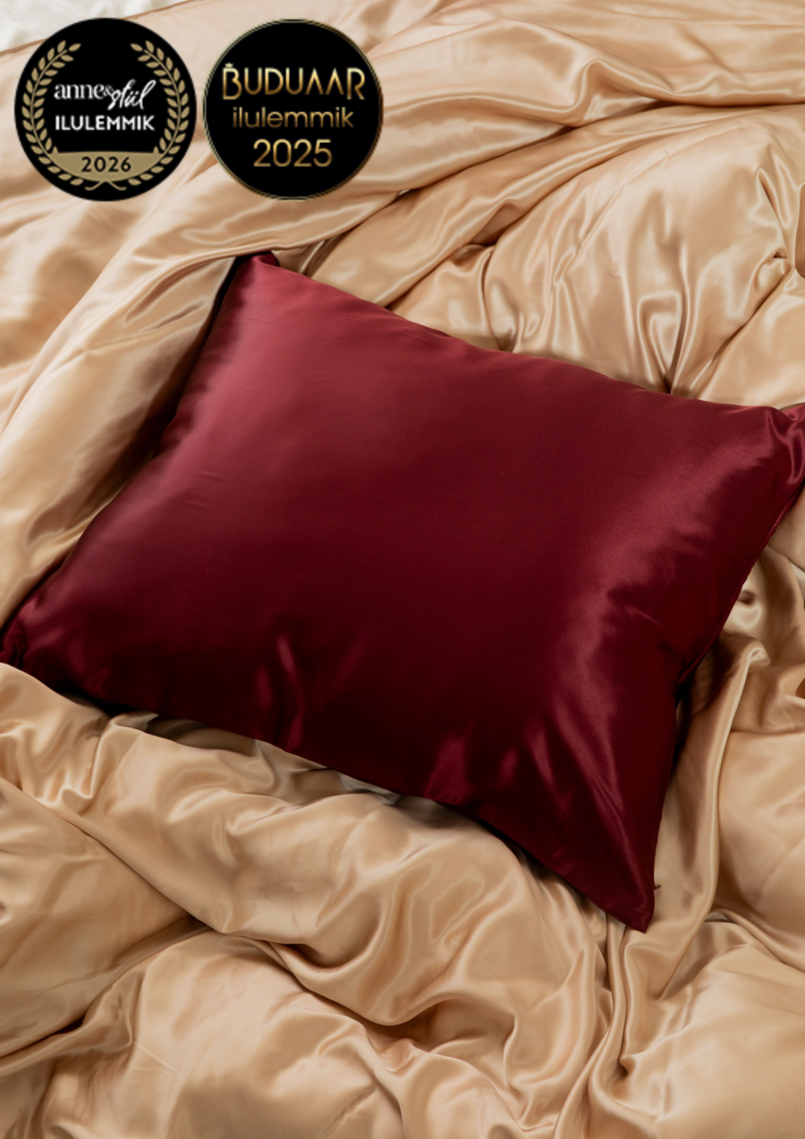 Moonsilk siidist padjapüür burgundia punane