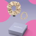 Gift set - Silk scrunchie and mini hair gum in a gift box