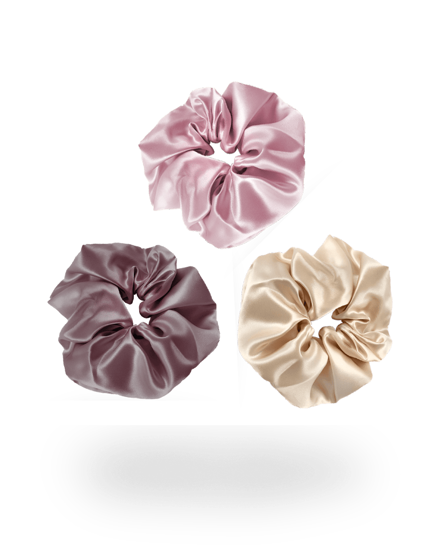 Siidist juuksekumm scrunchie komplekt (3tk)