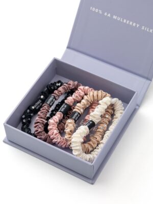 Siidist kivikestega mini juuksekummide komplekt (5tk)