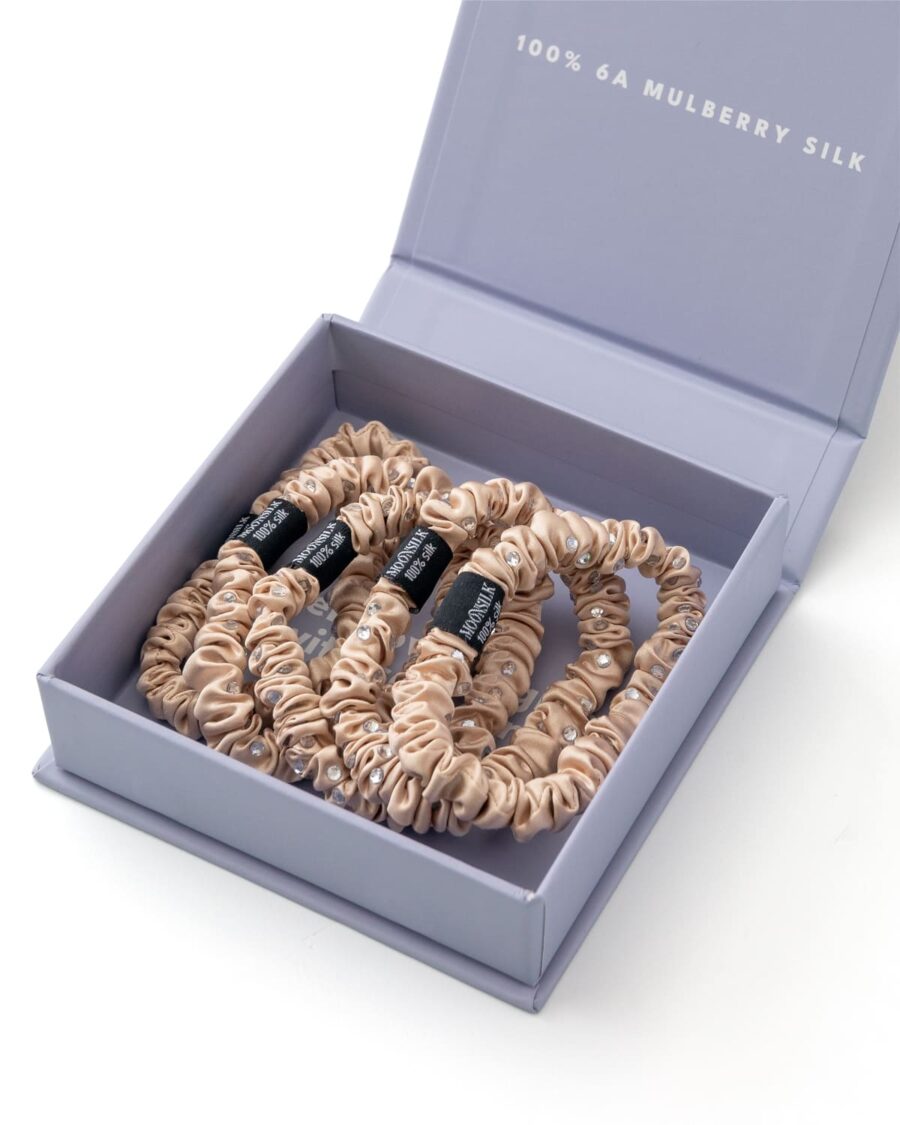 000-_0013_gold rhine Mini hiusnauhasetti silkkikivillä (5 kpl)