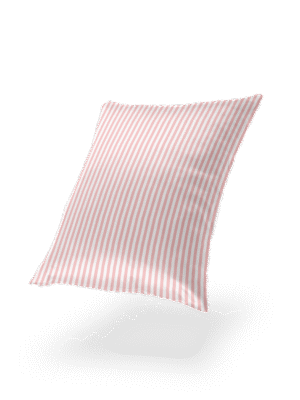 Moonsilk siidist padjapüür - roosa-valge triibuline